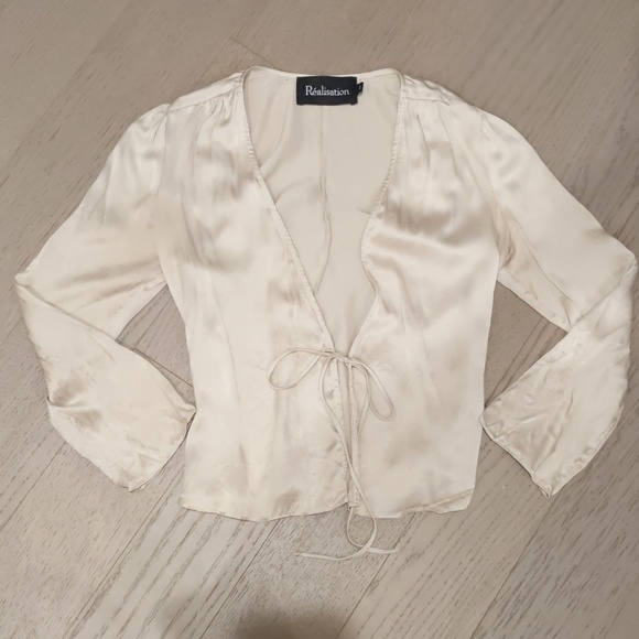 REALISATION PAR BIANCA Top Silver 100% Silk XS - Picture 7 of 8